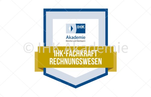 Darstellung des Open Badges zur IHK-Fachkraft Rechnungswesen.
