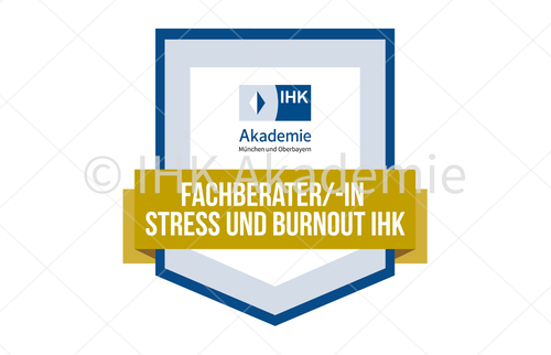 Darstellung des Open Badges zum/zur Fachberater/-in Stress und Burnout IHK.