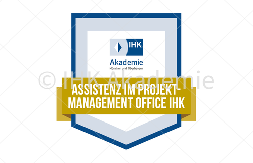 Darstellung des Open Badges zur Assistenz im Projektmanagement Office IHK.
