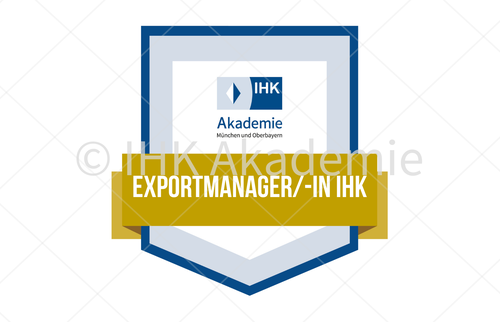 Darstellung des Open Badges zum/zur Exportmanager/-in IHK.