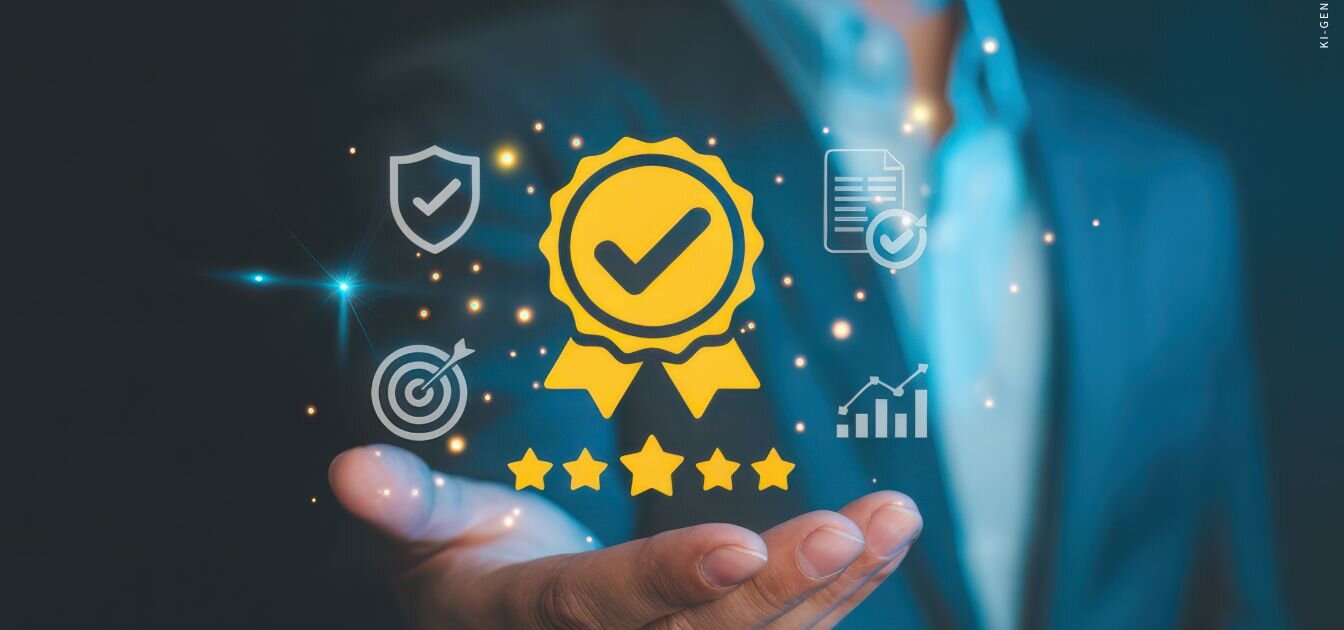 Abbildung eines verifizierten, digitalen Badges. 