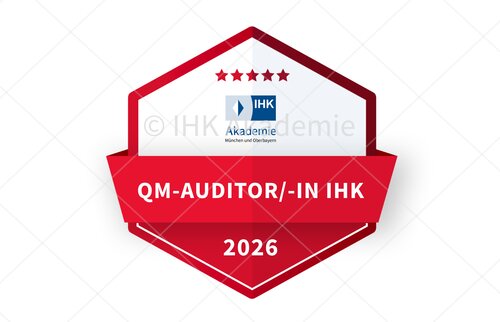 Darstellung des Open Badges zum/zur QM-Auditor/-in IHK.