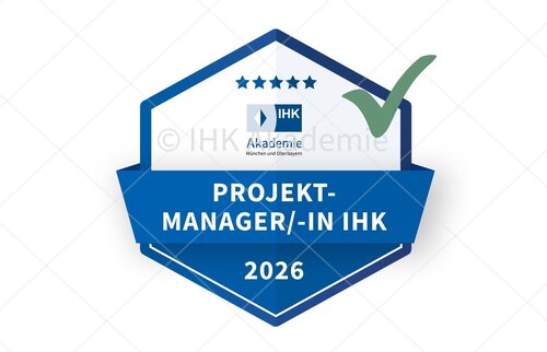 Abbildung eines beispielhaften, erfolgreich validierten Open Badges der IHK Akademie.