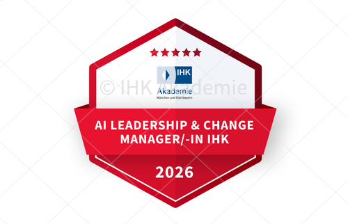 Darstellung des Open Badges zum/zur AI Leadership & Change Manager/-in IHK.