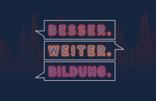 Visual zum Podcast BESSER:WEITER:BILDUNG. der IHK Akademie München und Oberbayern (Staffel 2)