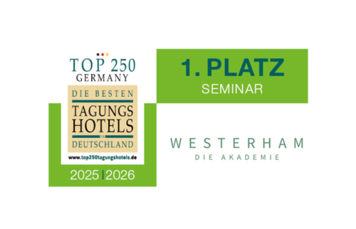Auszeichnung der Akademie Westerham als bestes Seminarhotel Deutschlands 2025 und 2026