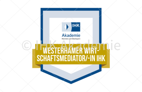 Abbildung eines Open Badges der IHK Akademie zum Westerhamer Wirtschaftsmediator/-in IHK