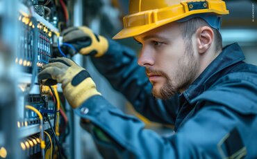 Teilnehmer trägt VirtuTeilnehmer trägt Virtual-Reality-Brille und erlebt eine digitale Teamübungal-Reality-Brille während eines digitalen Teamerlebnisses – Symbol für moderne, interaktive Teamtrainings mit VR-Technologie an der IHK Akademie Westerham.