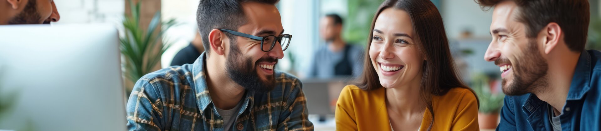 Weiterbildung Projektmanagement – Wissen zertifizieren: Team arbeitet gemeinsam an einem Projekt im Büro.