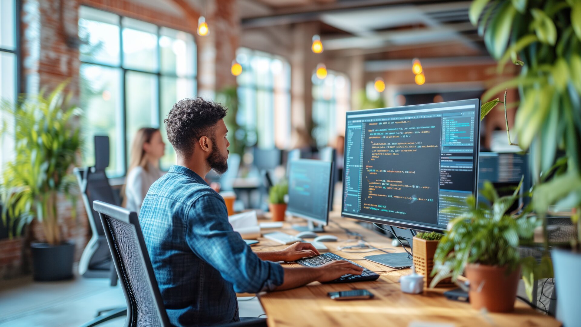 Weiterbildung Bachelor Professional in IT: Teilnehmer arbeitet an Programmierung und IT-Anwendungen am Computer.