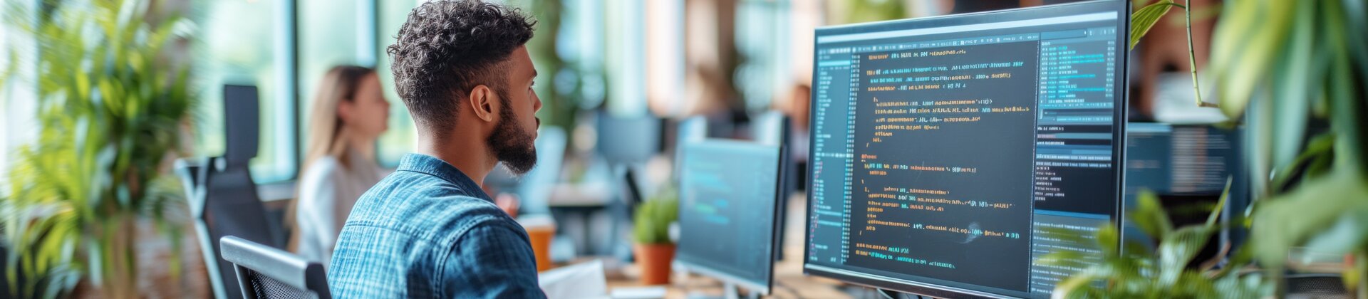 Weiterbildung Bachelor Professional in IT: Teilnehmer arbeitet an Programmierung und IT-Anwendungen am Computer.