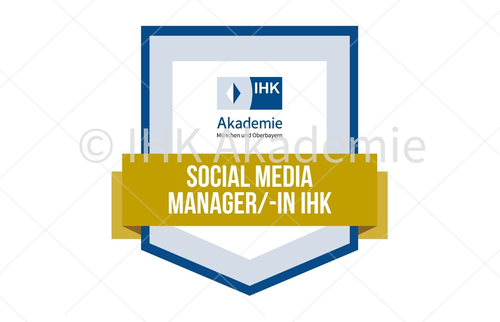 Darstellung des Open Badges zum/zur Social Media Manager/-in IHK.