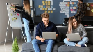 Young IT specialists working in modern office