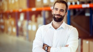 Logistics manager warehouse portrait